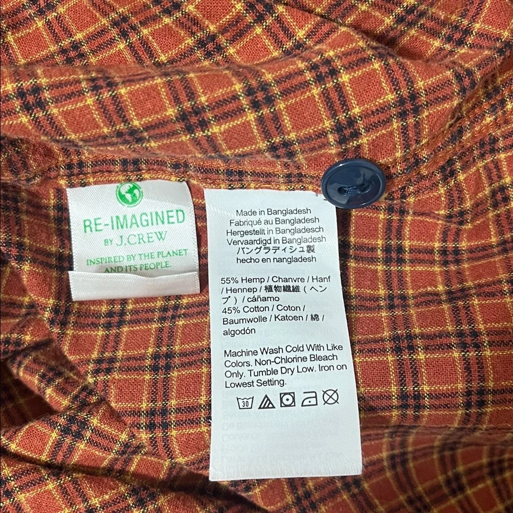 J. Crew Hemp/Organic Cotton Shirt Sz Large